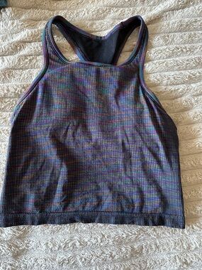 Multicolor Ribbed Racerback Crop Tank